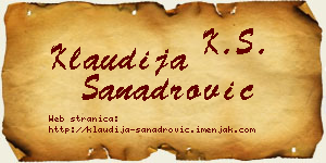 Klaudija Sanadrović vizit kartica
